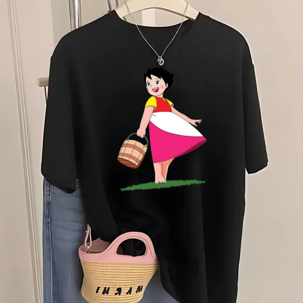 Women's 100% Cotton Summer T-Shirt – Playful Pastoral Print