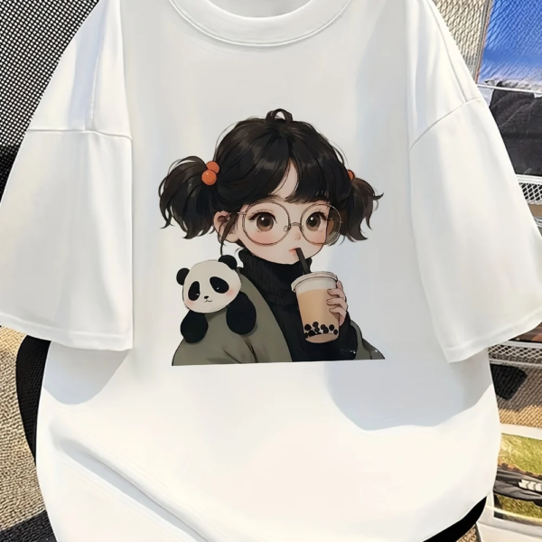 Women's Cute 'I'm a Panda' Cartoon T-Shirt – Loose Fit Casual Tee