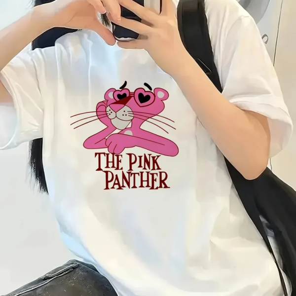 Women's Oversized Pink Panther Graphic T-Shirt – Y2K Casual Summer Tee