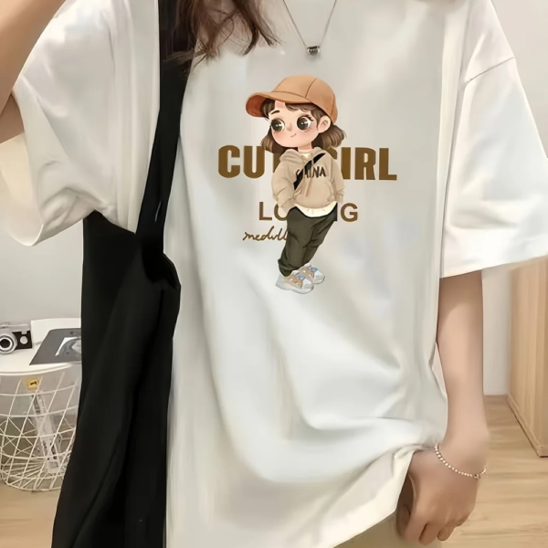 Women’s Y2K Graphic Tee – Cartoon Character, Loose Fit – JecJac (1)